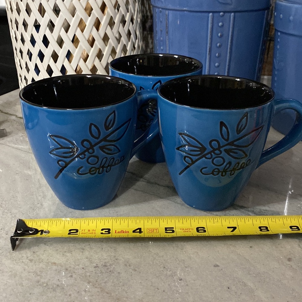 Starbucks 2007 blue and black etched with leaves and coffee beans - Picture 6 of 7